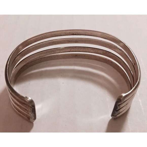 Taxco Mexico Four bar sterling silver cuff (1189) - Picture 2 of 8